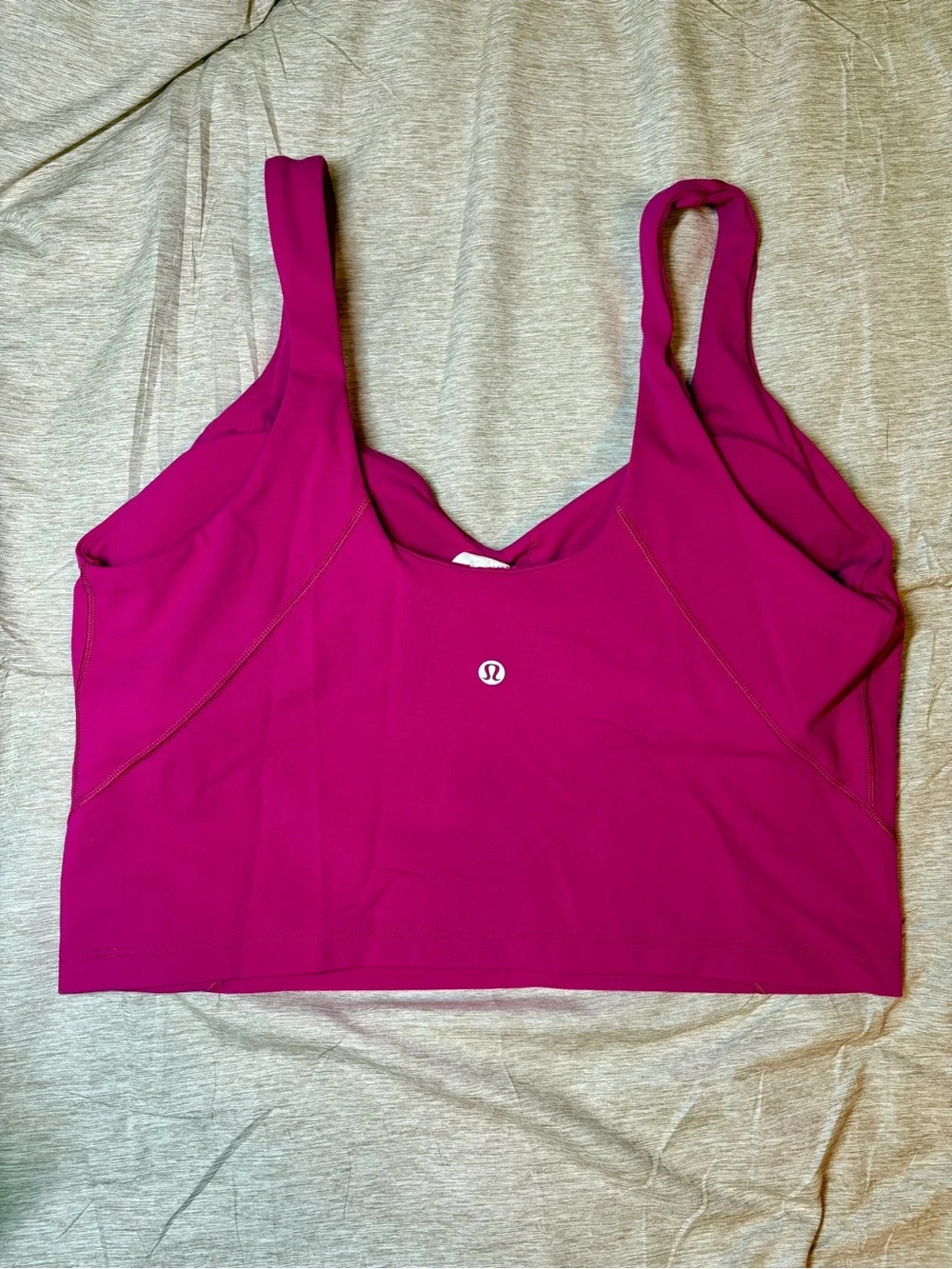 Lululemon Align Tank Top Wild Berry Magenta Pink 12 Nulu Built In Bra Crop Gym